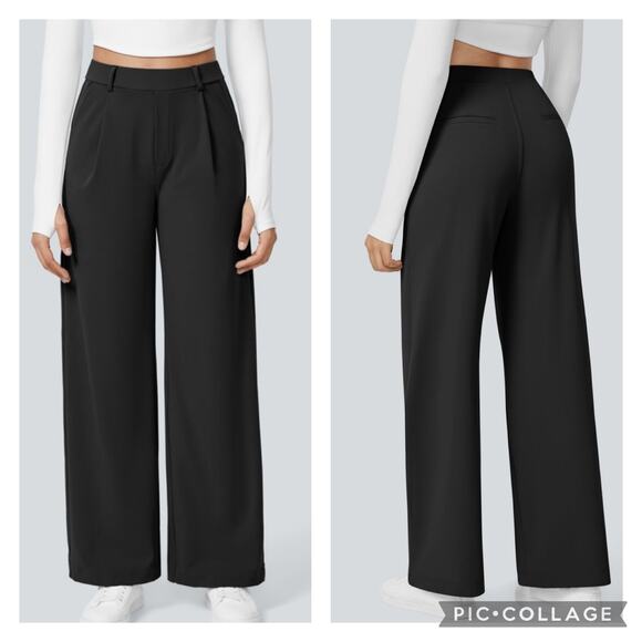 HALARA Pants - Halara Black Day Stretch High Waisted Straight Leg Work Pants Size Large
